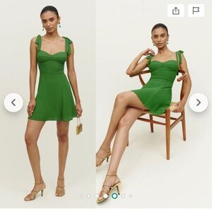 Reformation Niara Mini Dress Kelly Green